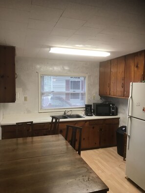 Fridge, microwave, dishwasher, coffee/tea maker