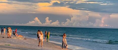Sun loungers, beach towels