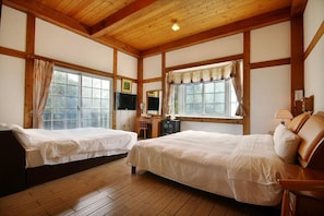 Desk, blackout curtains, free WiFi, bed sheets
