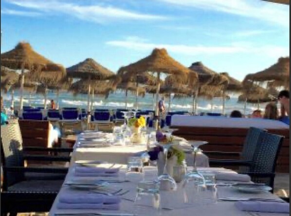 Outdoor banquet area