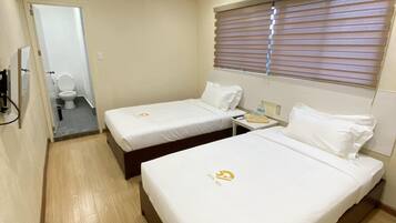 Desk, free WiFi, bed sheets