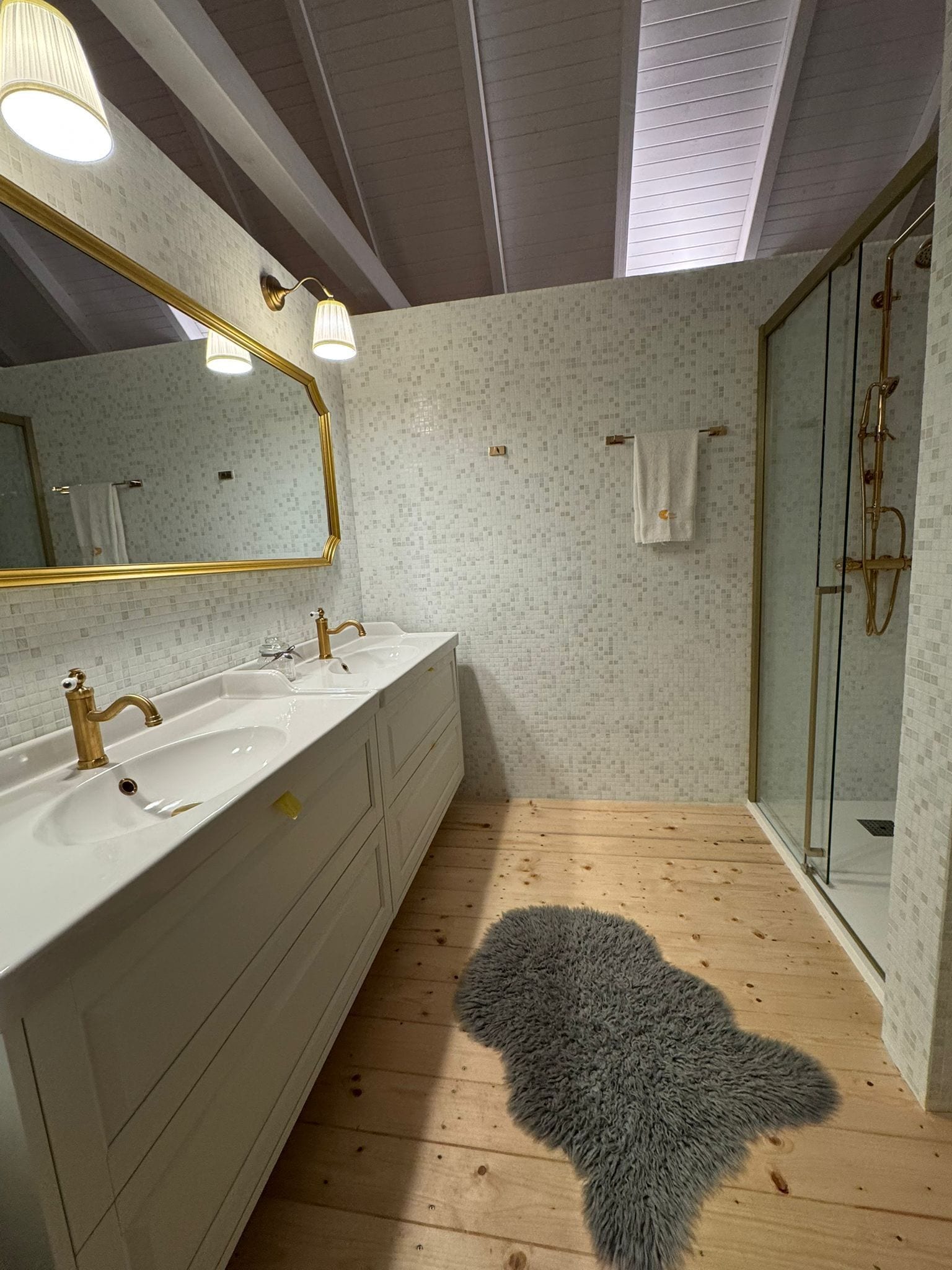 Luxury-Haus | Badezimmer | Hydromassagedusche, Handtücher, Toilettenpapier