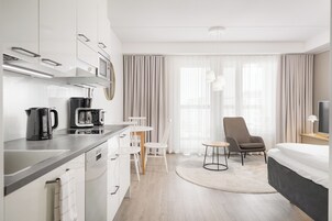 Apartment (Studio) | In-room safe, desk, laptop workspace, blackout drapes