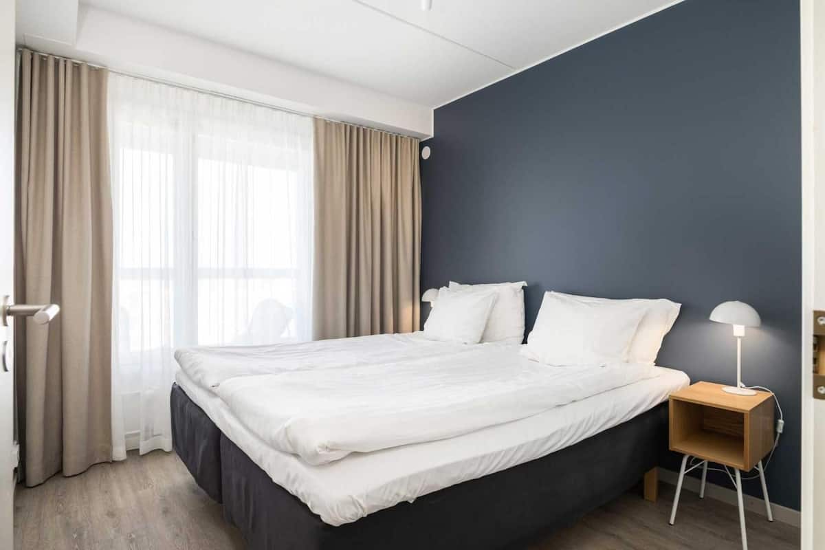 In-room safe, desk, laptop workspace, blackout curtains