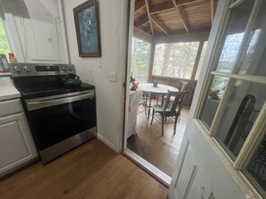 Fridge, microwave, oven, stovetop - Peaceful lake cottage in rolling hills of Maine (Sumner)