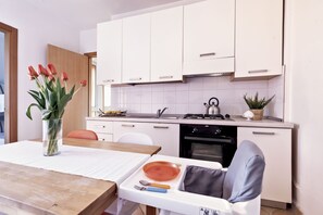 Fridge, oven, stovetop, coffee/tea maker
