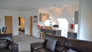 Superior Apartment, 2 Bedrooms, Balcony, Valley View | Living area - Gerycastell Luxury Holiday Apartment (Carmarthen)