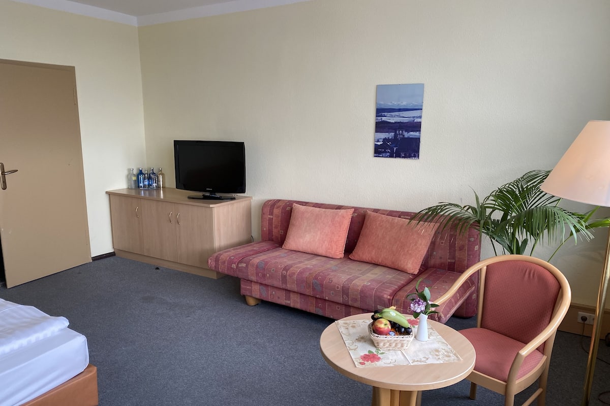 Panorama tweepersoonskamer | 1 slaapkamer, een bureau, gratis babybedden, extra bedden