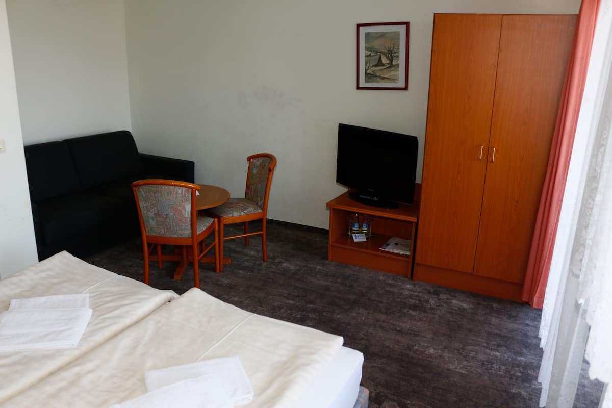 Panoramic Double Room, Balcony (Schickelshöhe) | Living area | Flat-screen TV, table tennis