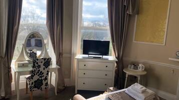 Down comforters, individually decorated, individually furnished, desk