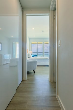 Interior - White Modern Getaway - Oceanfront Apt. Blue-331 (Eagle Beach)