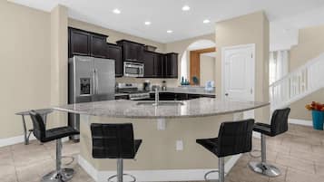 Microwave, dishwasher, high chair