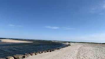 Playa en los alrededores, camastros y toallas de playa
