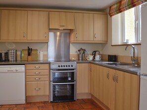 High chair, cookware/dishes/utensils, freezer