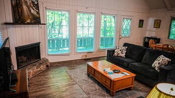 TV, fireplace, foosball, table tennis