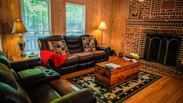 TV, fireplace, table football, ping pong