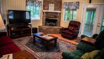 TV, fireplace, foosball, table tennis