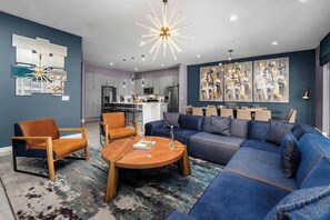 Smart TV, chimenea, videojuegos, futbolito