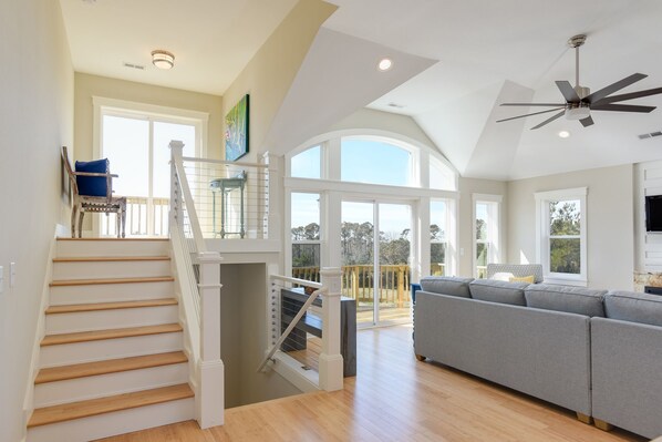 TV, fireplace, table football