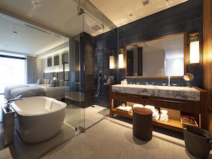Masters Maisonette Suite 3 Bedrooms with Private Pool | Bathroom | Combined shower/tub, hydromassage showerhead, designer toiletries - UMITO OKINAWA ONNASON (Onna)