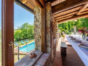 Outdoor dining - Beautiful villa for 11 people with private pool, WIFI, TV and terrace (Montieri)