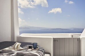 Junior Suite, 1 Queen Bed, Jetted Tub, Sea View | Terrace/patio - Alisaris Caves (Santorini)