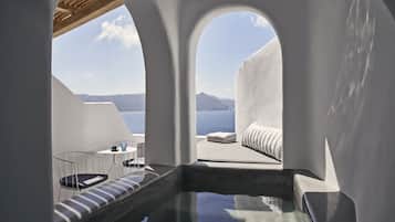 Suite Supérieure, 1 chambre, baignoire à jets, vue mer | Vue depuis le balcon