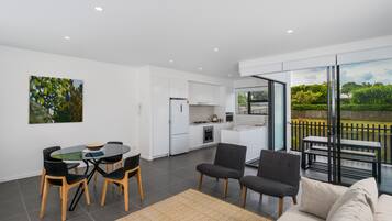 Flat-screen TV, DVD player