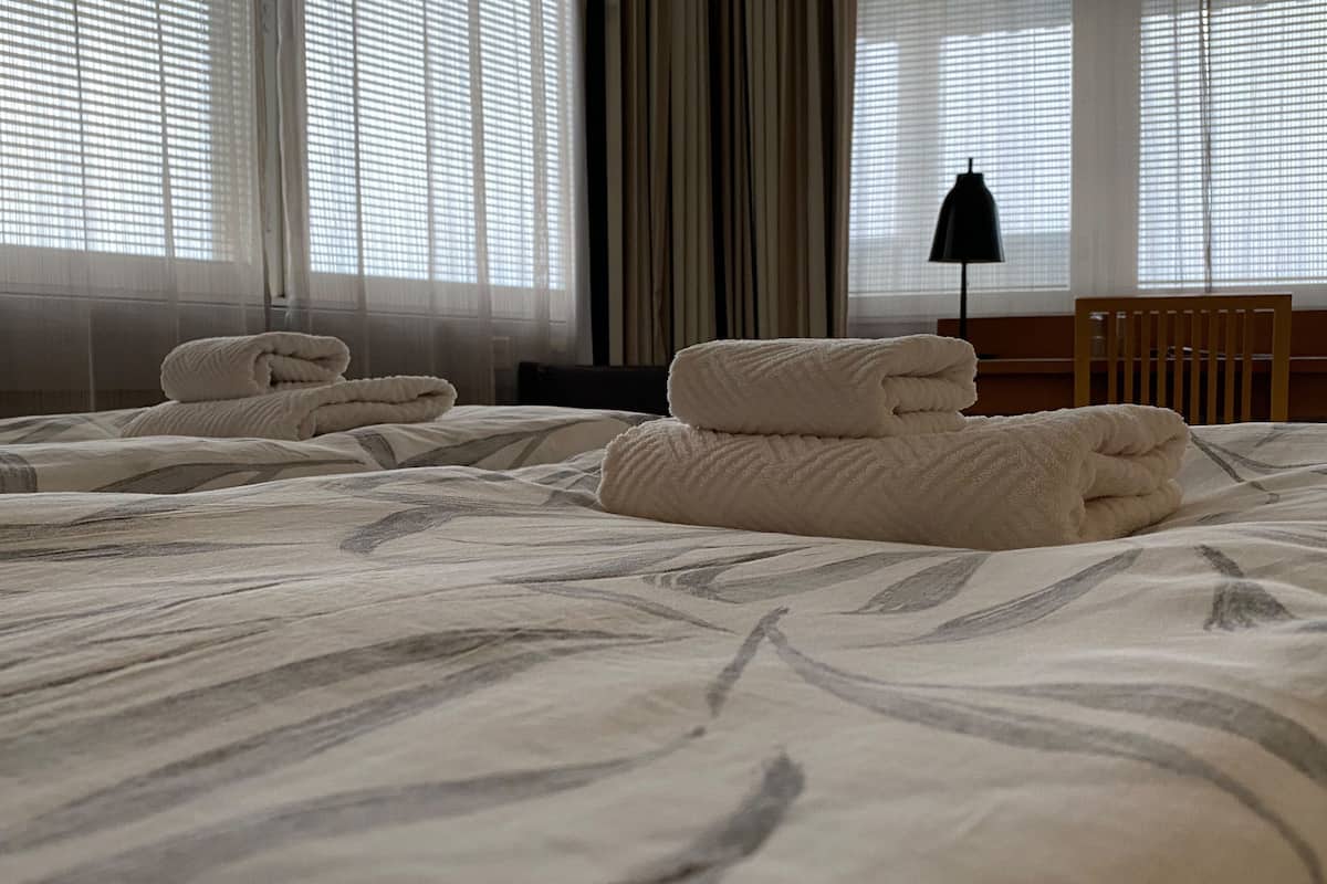 standard double or twin room, 2 single beds, lanai | blackout curtains, iron/ironing board, free wifi, bed sheets