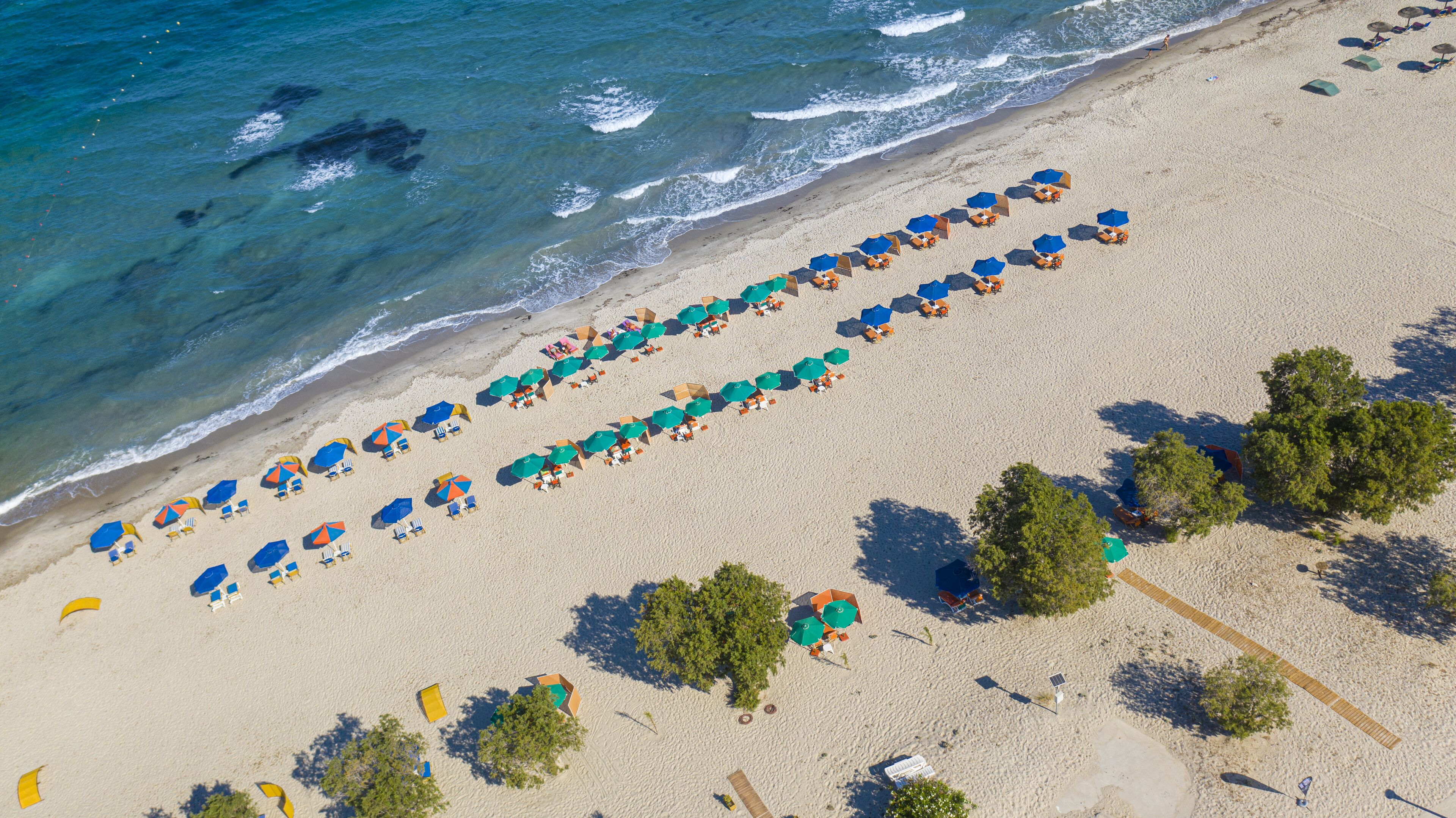 Sun loungers, beach umbrellas
