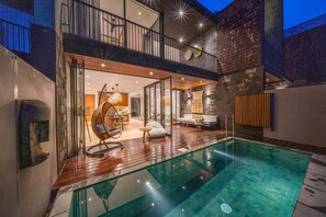 Front of property - evening/night - Villa Jannati (Canggu)