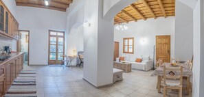 House, 2 Bedrooms | Living area | Flat-screen TV, fireplace - Luxury Maisonette Danai near Sea (Hersonissos)