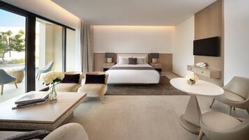 1 غرفة نوم وخزنة داخل الغرفة وستائر تعتيم ومكواة/لوح كي