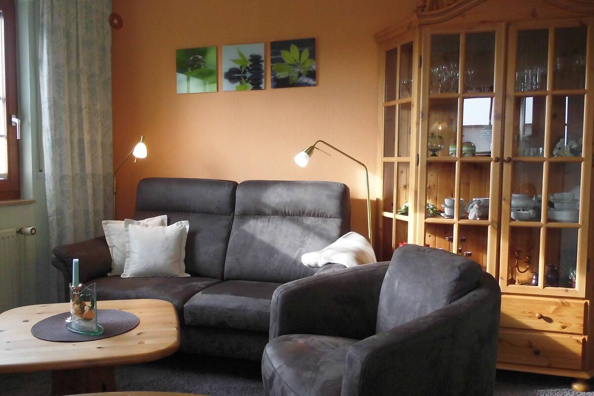 Condo Confort, 2 habitaciones (Panoramablick, Nr. 6) | Área de sala de estar | Televisión de pantalla plana y reproductor de DVD 