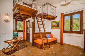 Villa, 1 Bedroom, Smoking, Balcony | Living room | Books - Villa Anna 2 Km From the Zingaro Nature Reserve (Castellammare del Golfo)