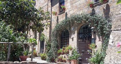 Blue House Near Bagnoregio-overlooking the Umbrian Mountains and Tiber Valley