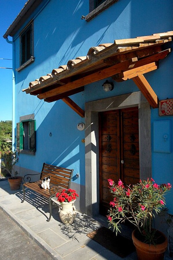 Property entrance - Blue House Near Bagnoregio-overlooking the Umbrian Mountains and Tiber Valley (Bagnoregio)