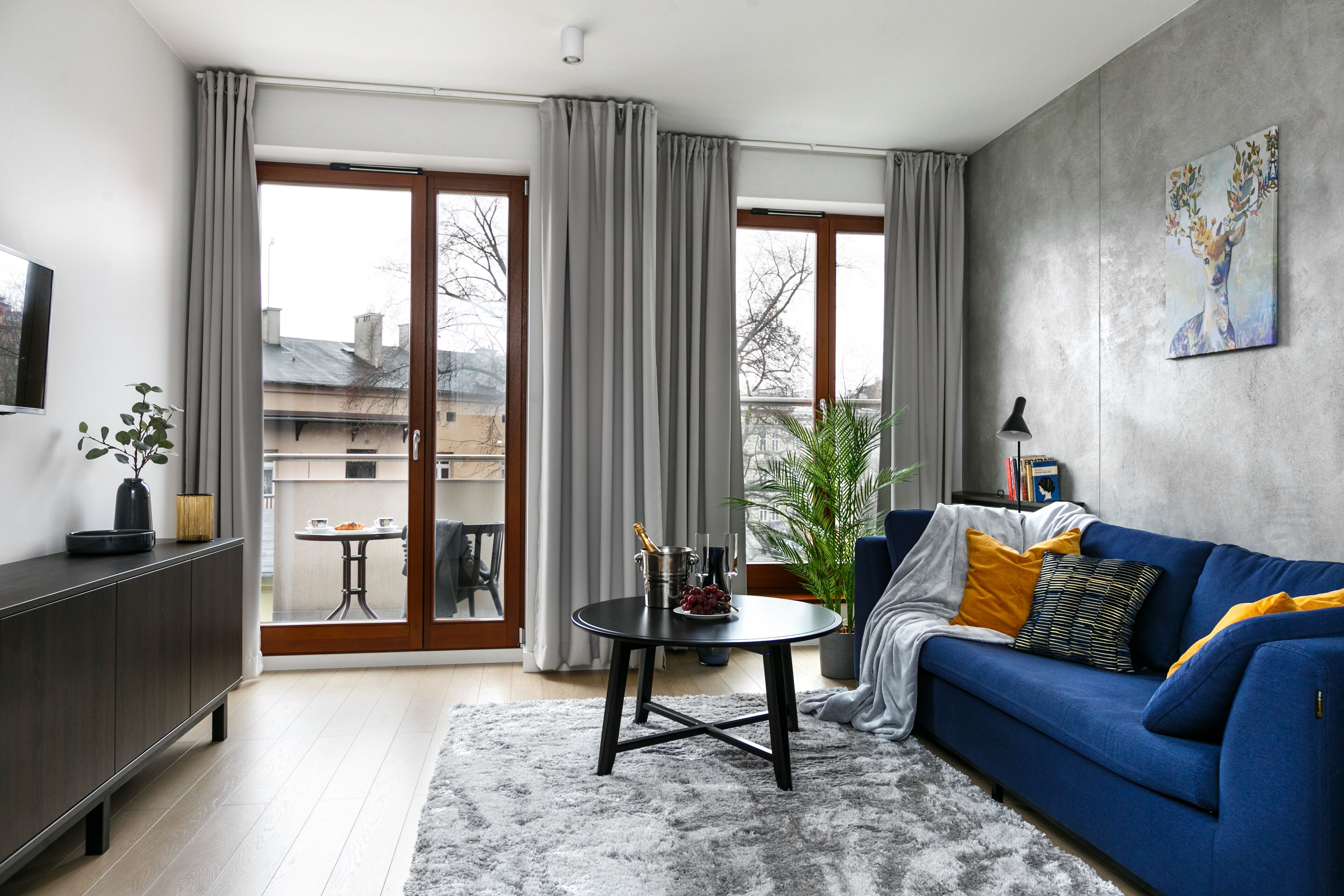 Premium Apartment | Living room | 45-inch flat-screen TV with cable channels, TV