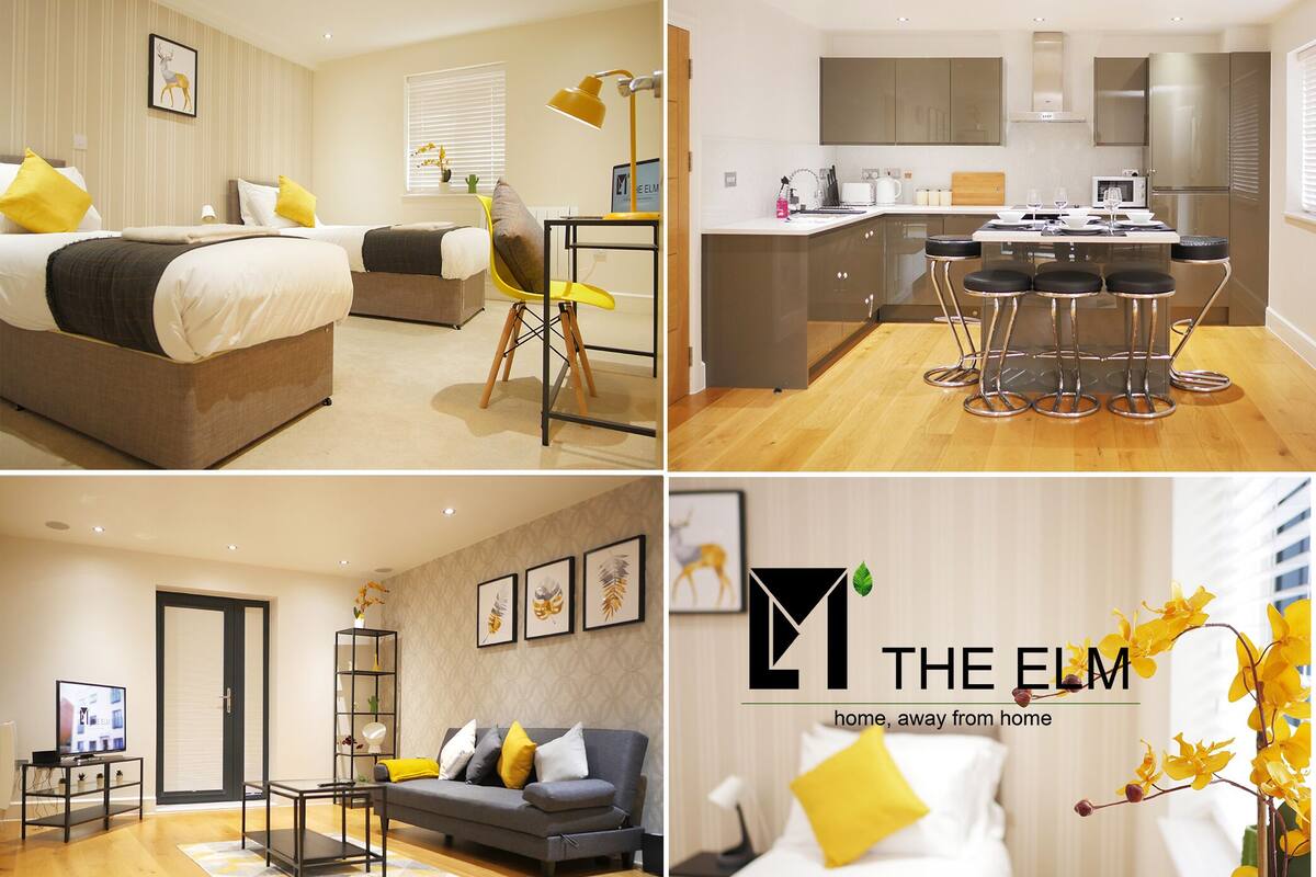 Leilighet – design | 2 soverom, blendingsgardiner, strykejern/-brett og wi-fi (inkludert)