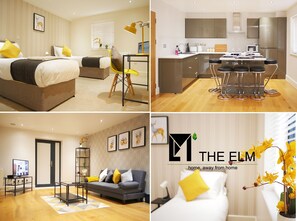 2 bedrooms, individually furnished, blackout curtains - The Elm Serviced Apartments (Camberley)