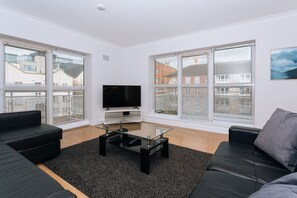 City Apartment, City View (6002. Windmill Lane) | Living room | Flat-screen TV - Hanover Quay - Private Apartment (Dublin)