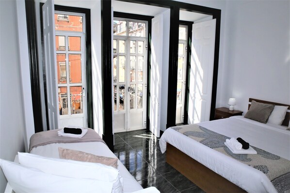 1 bedroom, desk, blackout curtains, iron/ironing board
