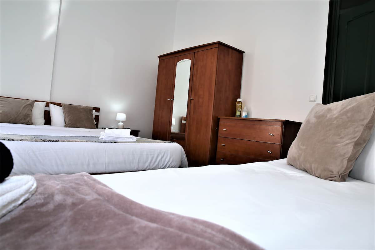 Desk, blackout curtains, iron/ironing board, free WiFi