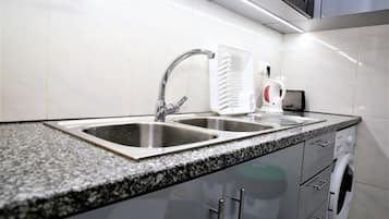 Fridge, microwave, stovetop, toaster