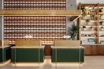 Hotel entrance and lobby at Arlo Midtown