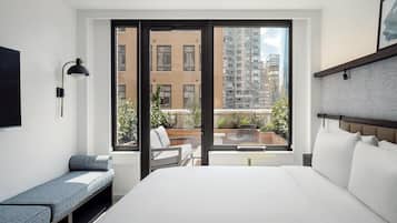 Hypo-allergenic bedding available, in-room safe, desk, laptop workspace