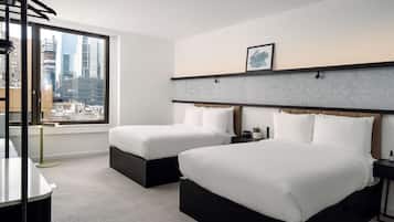 Room, 2 Double Beds, Mobility Accessible | Hypo-allergenic bedding, in-room safe, desk, laptop workspace