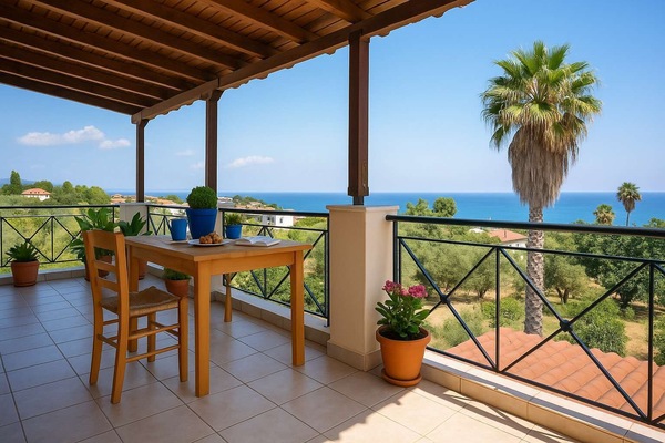 Outdoor Seating Area Overlooking the Sea
