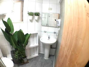 Triple Room, Kitchen (C05) | Bathroom | Shower, free toiletries, hair dryer, slippers