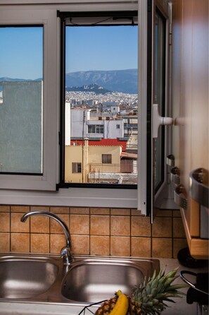 Leilighet, 1 soverom | Eget kjøkken | Kjøleskap, mikrobølgeovn, ovn og kokeplater